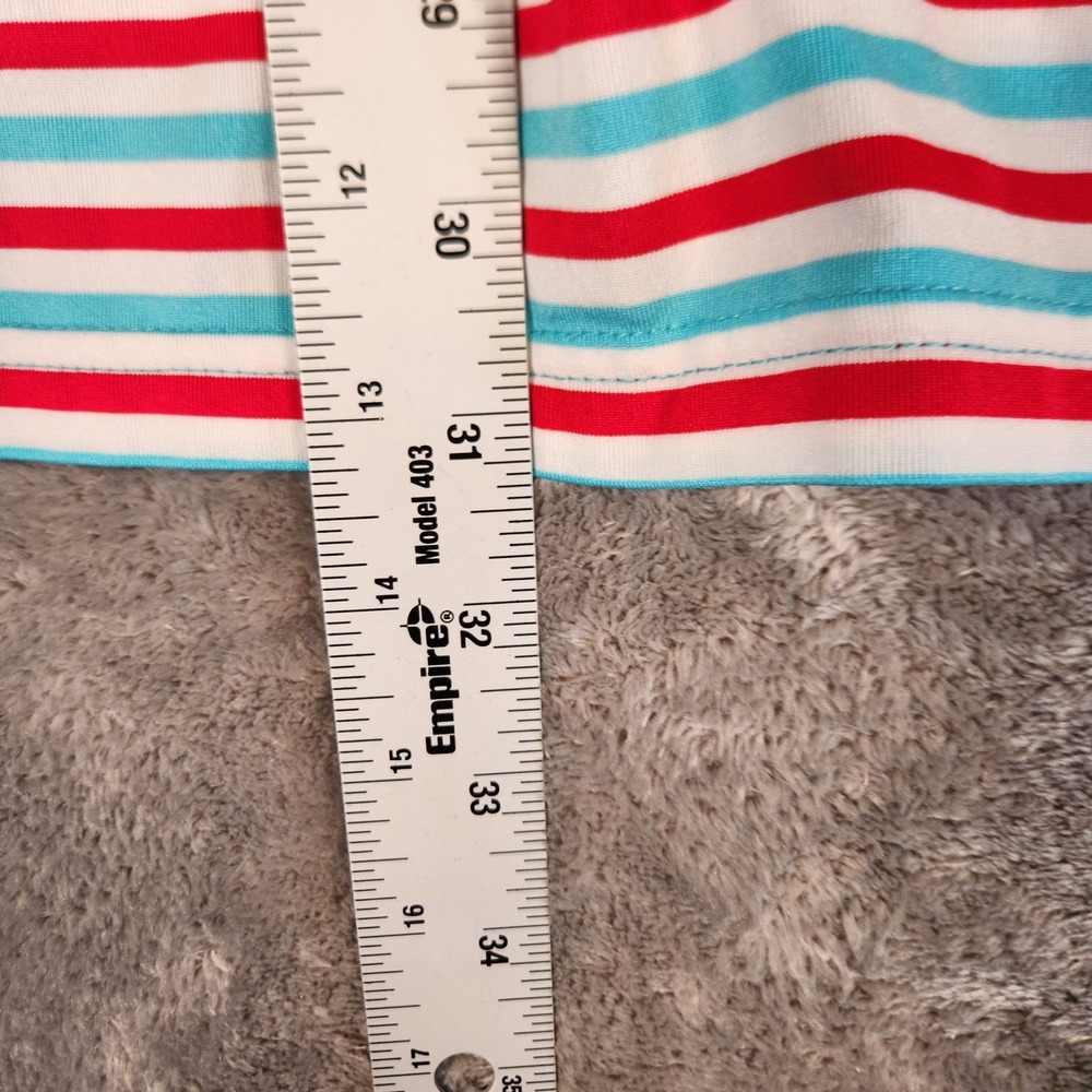 Southern Tide T3 Tide to Trail Polo Shirt Mens Large Red Teal Stripe Golf - Picture 10 of 11